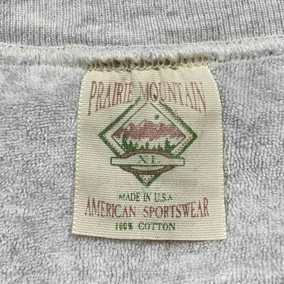 80s Prairie Mountain Mt Rushmore Crewneck L Gray USA Made 100 Cotton Buffalo - Picture 8 of 12